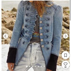Free people Denim Military Jacket